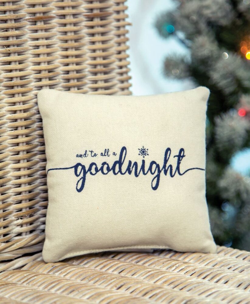 And To All A Goodnight Mini Pillow is a little accessory with a lot of charm with its blue buffalo check pattern Pillow Mini -To All A Goodnight