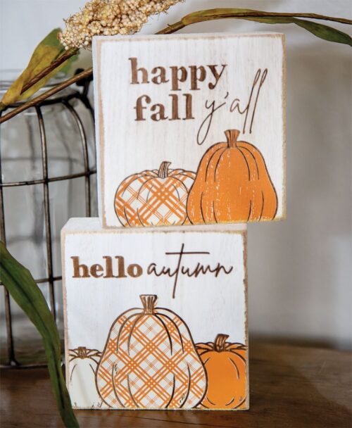 Plaid Pumpkin Blocks
