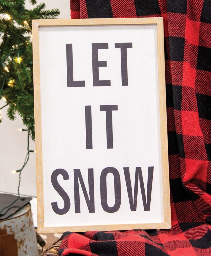 Wooden Frame -Let It Snow