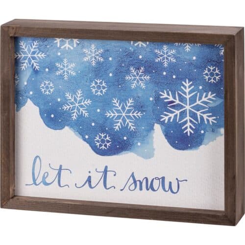 Inset Box Sign -Let it Snow