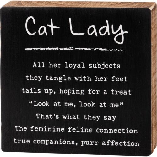 Block Sign Cat Lady