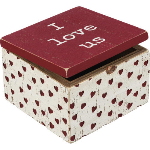 Hinged Box -I Love Us Red