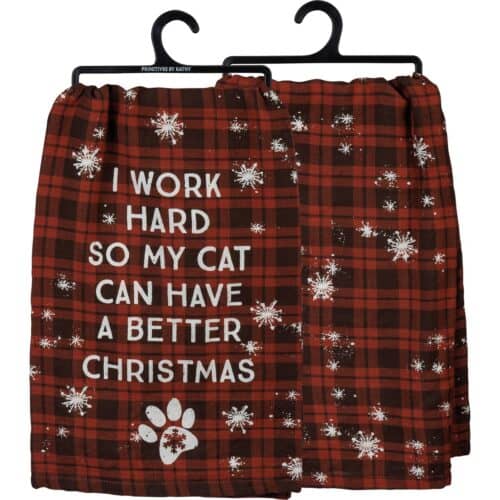 Towel -Work Hard Cat