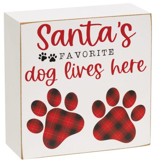 Santa's Favorite Dog Box Sign has a humorous, Dog themed design. This accessory is part of our IB Home Accents line and was carefully selected to complement our unique sculptures.