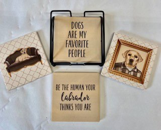 Coaster Set of four Yellow Lab