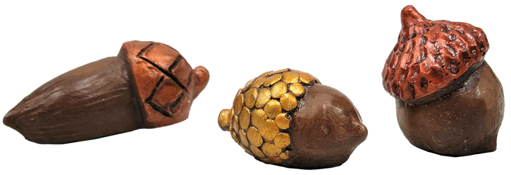 Acorn Laying, Acorn Sitting, Acorn Long