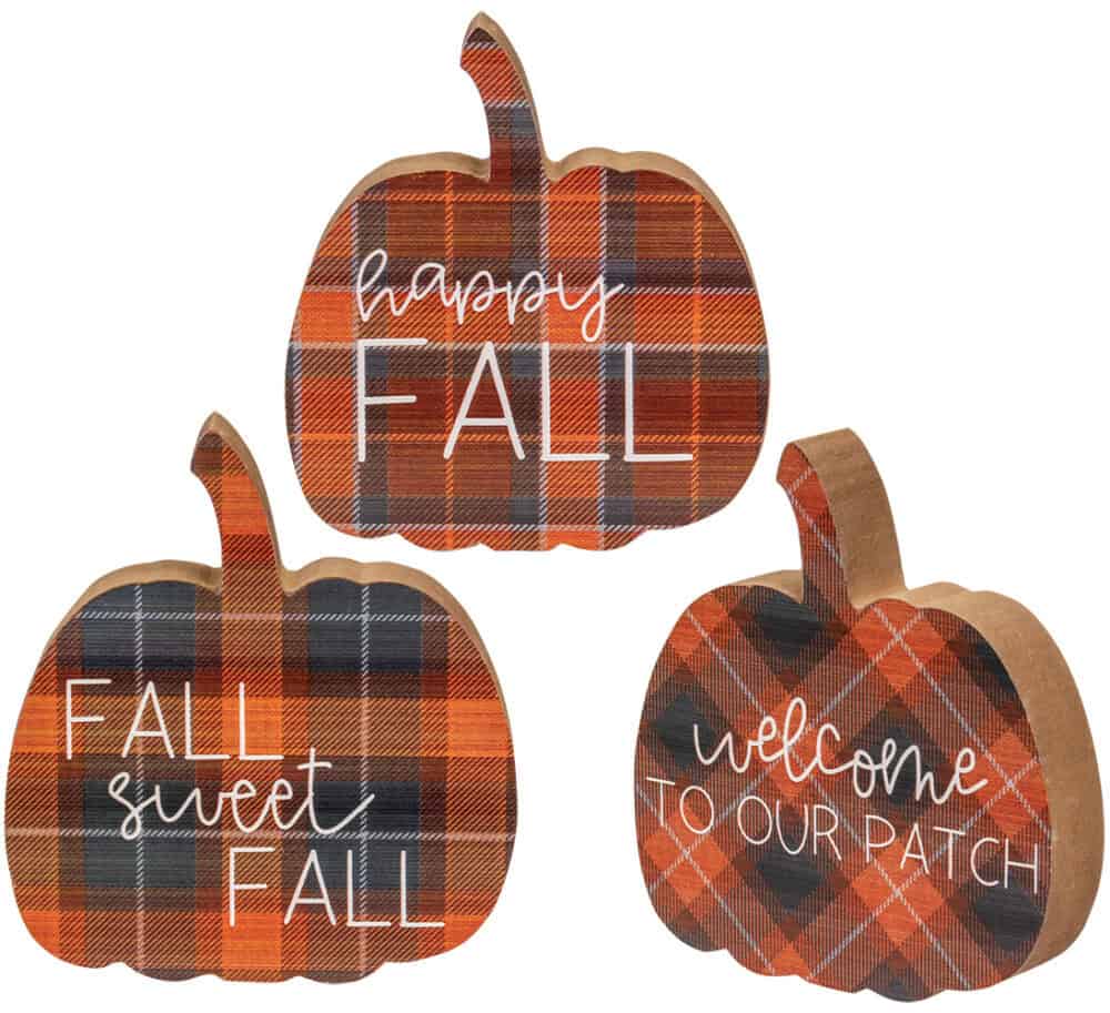Plaid Pumpkin Sitters