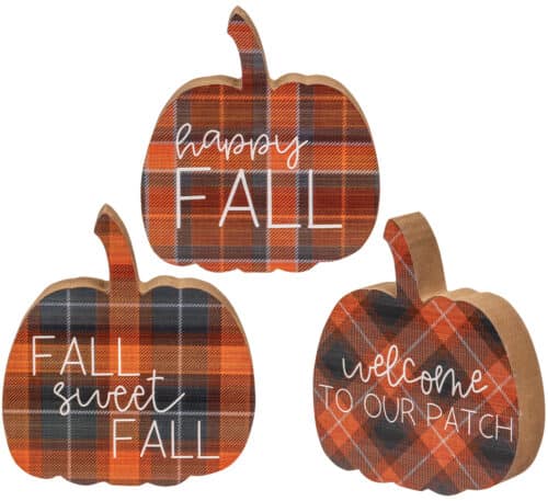 Plaid Pumpkin Sitters