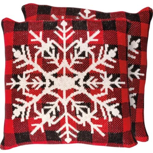 Pillow-Red Snowflake