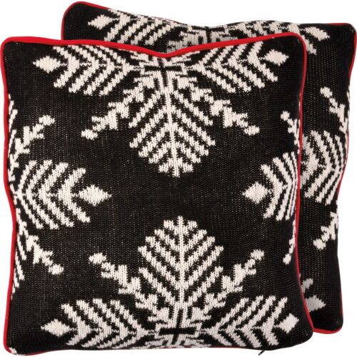 Pillow-Black Snowflake