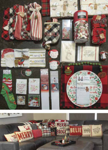 Holiday Lookbook 2023 Wine Bags, Oven Mits, Christmas Puzzle, Coasters, Christmas Stockings, Box signs, note pads, Christmas plate, Christmas Pillows