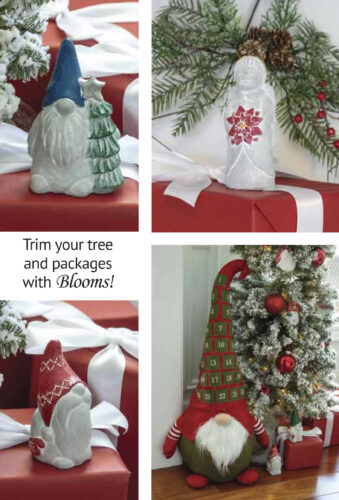 Holiday Lookbook 2023 Merry Gnome, Poinsettia Angel, Merry Gnome Red Hat, Candycane GNome