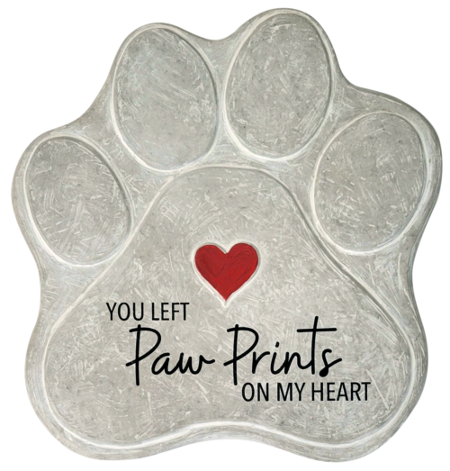 Garden Stone Paw Print Quote