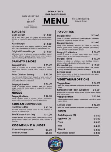 SchaaBo s menu 2024