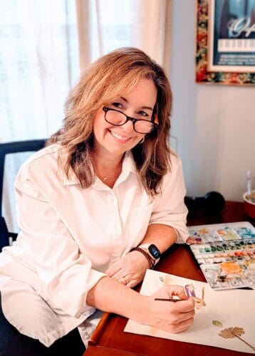 Jill Illustrating at Desk