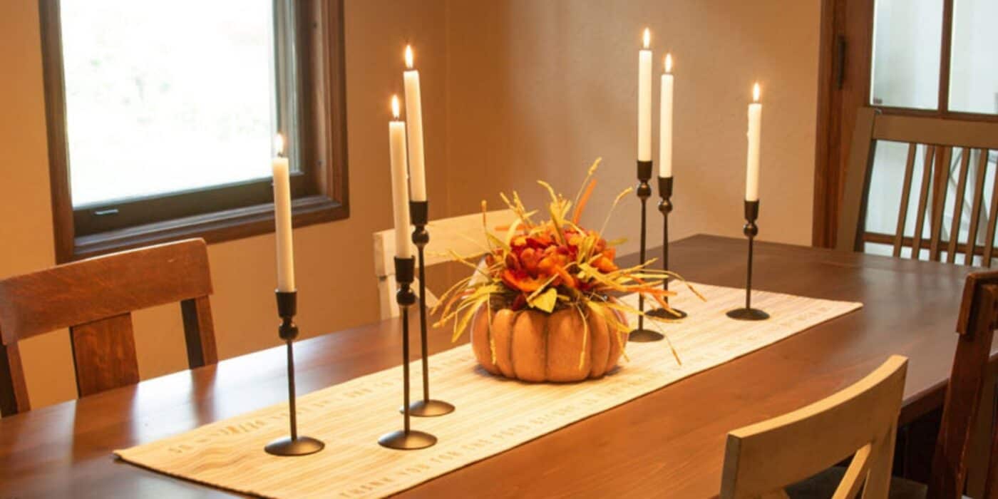 pumpkin bowl on dining table