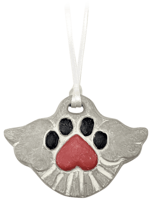 Winged Paw Print Ornament