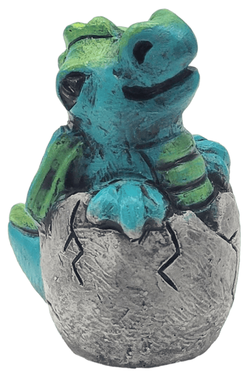 Hatchling baby dragon hatching concrete sculpture by Isabel Bloom