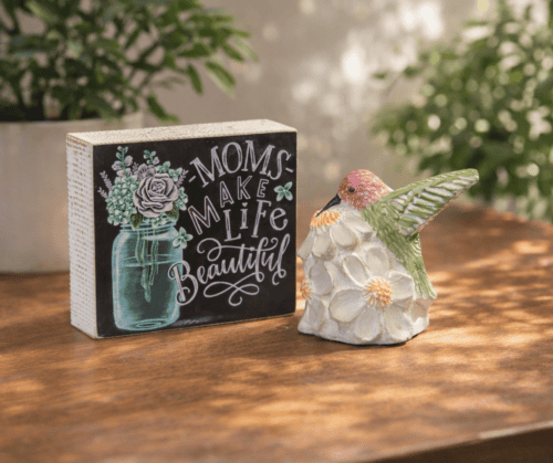 Hummingbird and sign