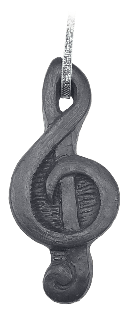 Treble Clef Ornament Black concrete treble clef ornament hanging, a simple and elegant gift for musicians or music teachers