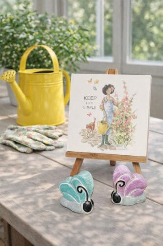 chunky butterflies on sunporch