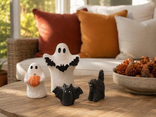 ghosts, mini bat and mini cat